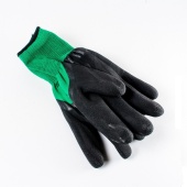 Перчатки нейлон зеленые с глубоким(черным) обливом вспен.латекс (уп.12 шт) (В) 