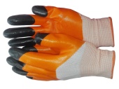 Перчатки  полный облив синие/оранж "Осман" (Только упаковками, в уп.12 шт) (В) Гермес