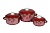 Набор эмал. посуды "Вологодское кружево" (вишневый 1,5+3+5 л) 8KВ081M (Стальэмаль)